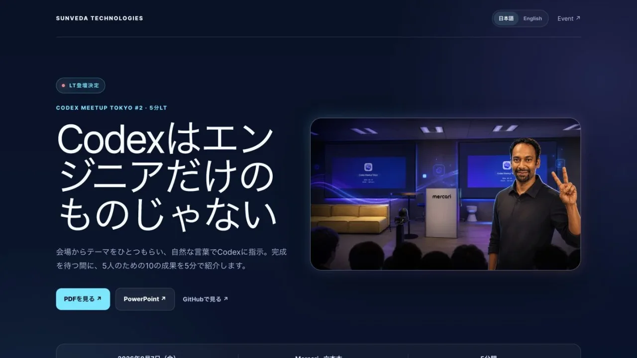 Codex for Everyone event website overview